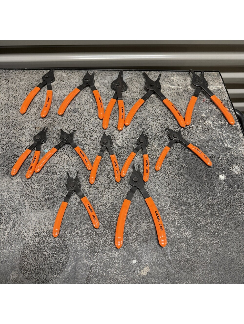 Lot of 12 Lang Snap Ring Pliers 3483-3494 Professional Hand Tools Made in USA
